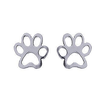 Sterling Silver Paw Stud Earrings
