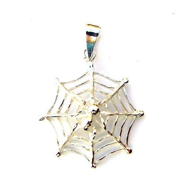 Silver Spiderweb pendant - Halloween!