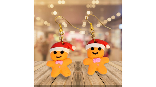 Gingerbread Men Polymer Clay Earrings