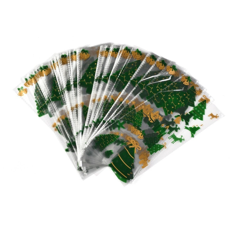 Christmas Theme Cellophane Storage Bags, for Chocolate, Sweets.