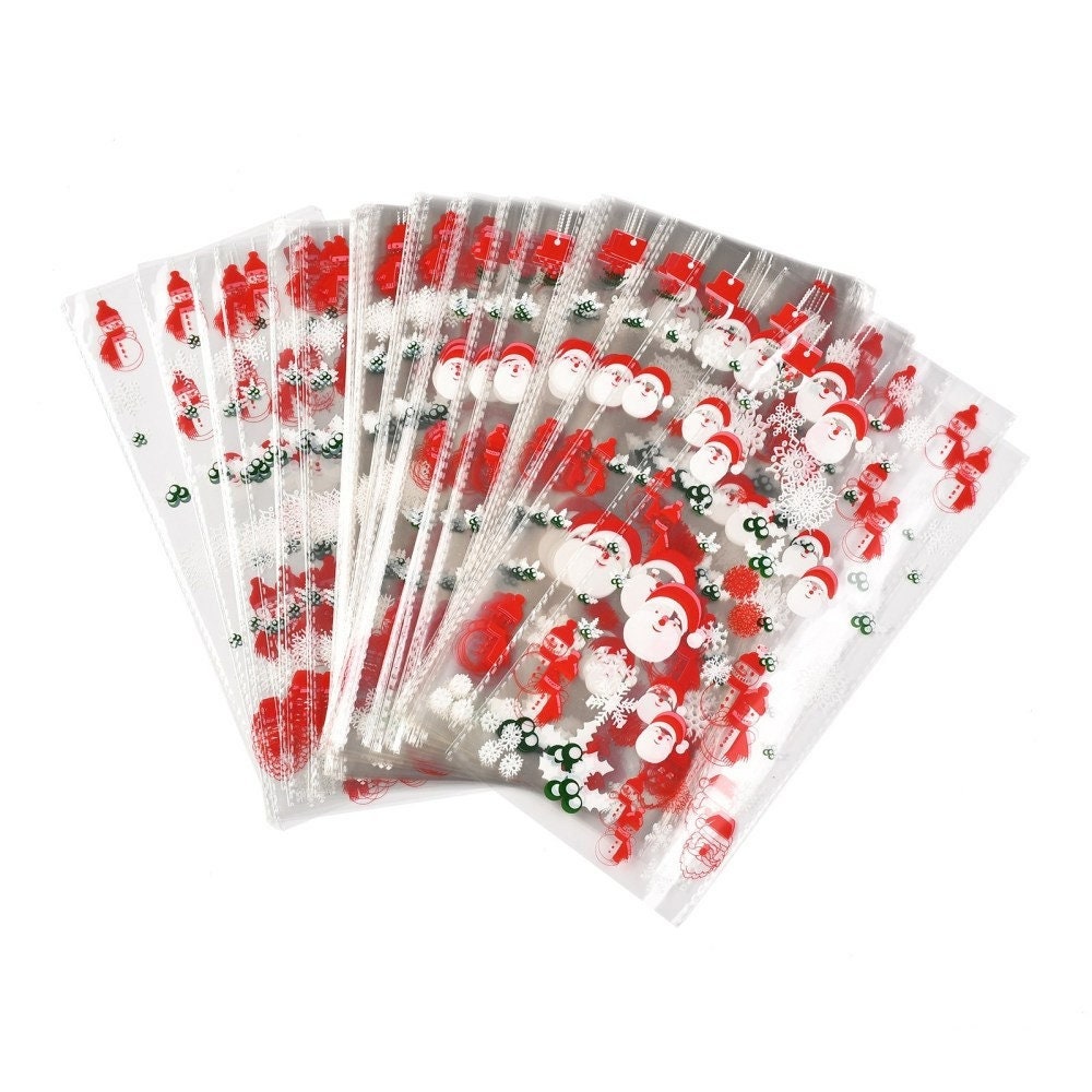 Christmas Theme Cellophane Storage Bags, for Chocolate, Sweets.