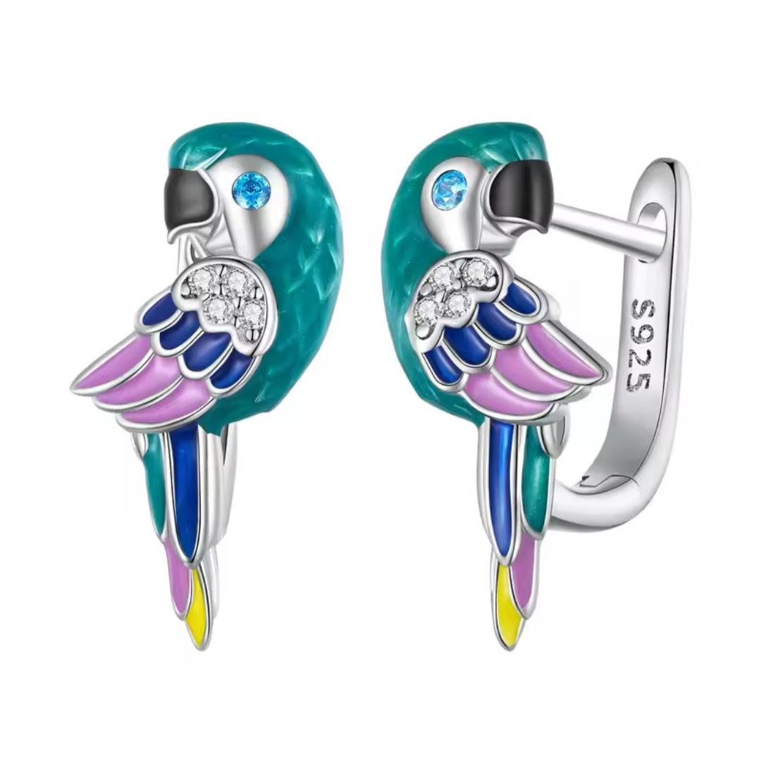 Parrot Silver Earrings